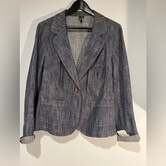 Ambition Jean jacket blazer with one button in front, long sleeve size XL - Picture 4 of 7